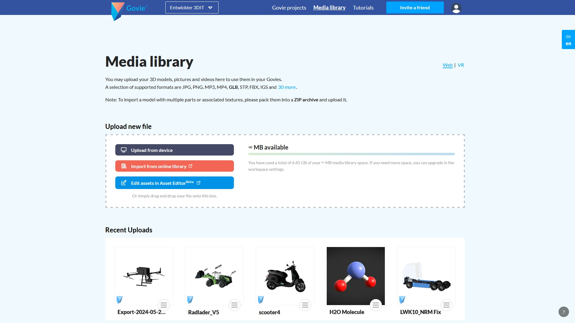 Beispiel Screenshot von: Media Library